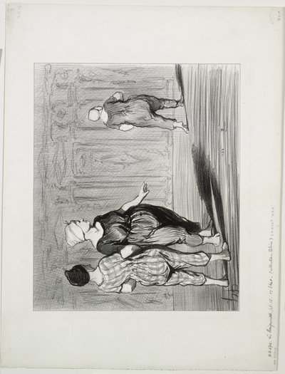 The Bathers, skylt 15: Det är henne igen, ett vackert mode, Madame Coquardeau! av Honoré Daumier