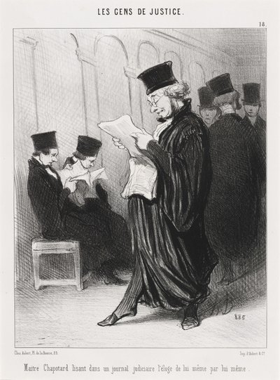 Mästare Chapotard läser... lovtalet till sig själv... av Honoré Daumier