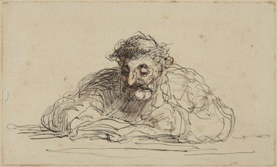 Läsande man av Honoré Daumier