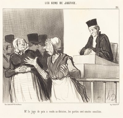 Mr. Justice of the Peace har fattat sitt beslut... av Honoré Daumier