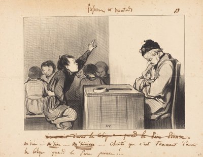 Herrn... så besvärligt det är att ha kolik när... av Honoré Daumier