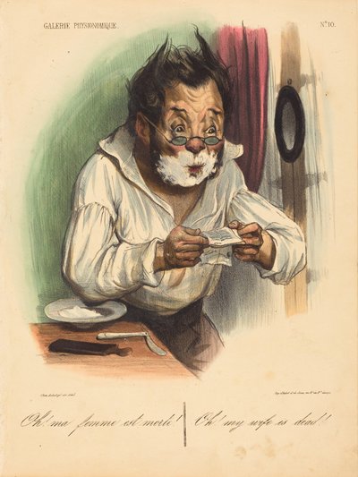 Åh! Min fru är död! av Honoré Daumier