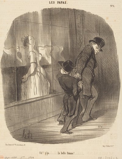 Åh! Pappa... vilken vacker kvinna! av Honoré Daumier