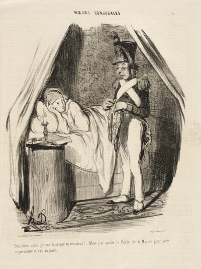 Ja, kära väninna, svartsjuk så mycket du vill!... av Honoré Daumier