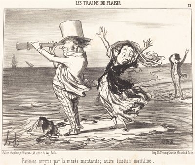 Parisare överraskade av tidvattnet... av Honoré Daumier