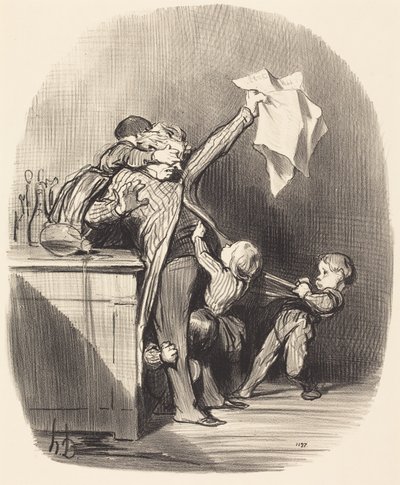 Faderskapets nöjen av Honoré Daumier