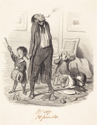 Klassisk poet som skriver en eklog... av Honoré Daumier