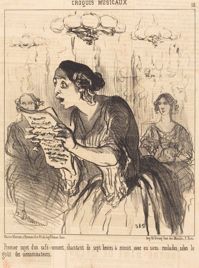 Främsta artisten på en sjungande café-concert... av Honoré Daumier