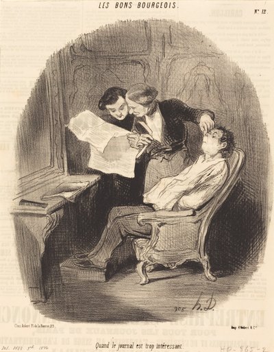 När tidningen är alldeles för intressant av Honoré Daumier