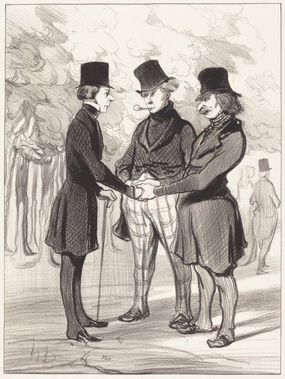 Vilket lyckligt möte!... Det är... av Honoré Daumier