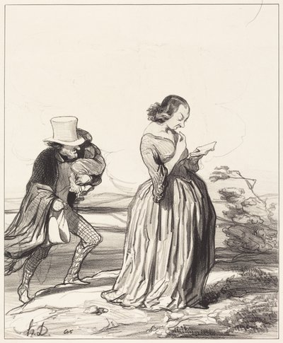 Jösses!... Jag önskar verkligen... att min fru vore klar... av Honoré Daumier