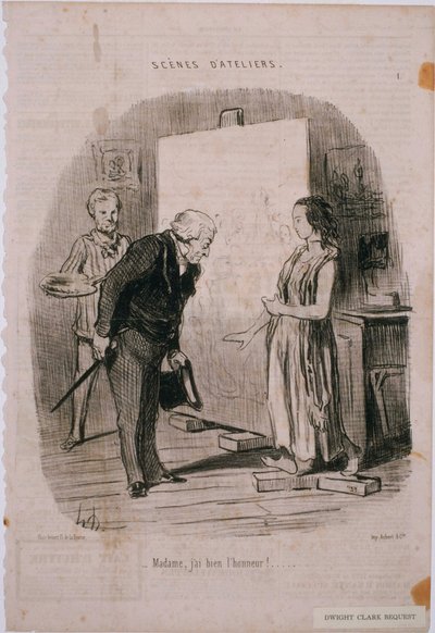 Scener från ateljén: Frun, det är en stor ära för mig!... av Honoré Daumier