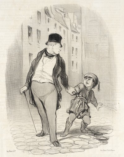 Om du inte kommer snabbare än så till skolan av Honoré Daumier