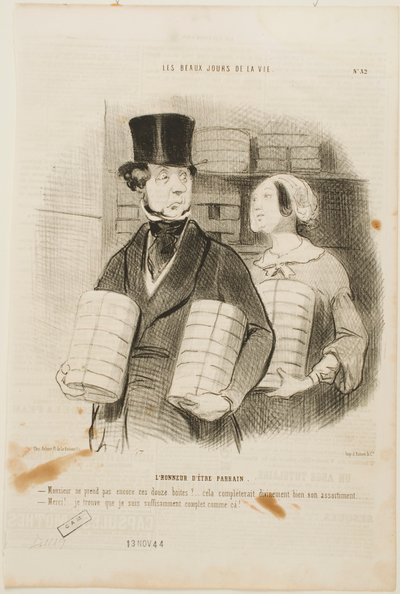 Äran att vara gudfar av Honoré Daumier