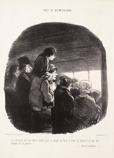 Skådespelet är en bra sak för Paris folk av Honoré Daumier