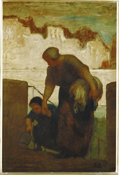 The Washerwoman (olja på duk) av Honore Daumier