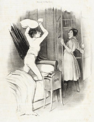Théâtre du Vaudeville - Efter midnatt av Honoré Daumier