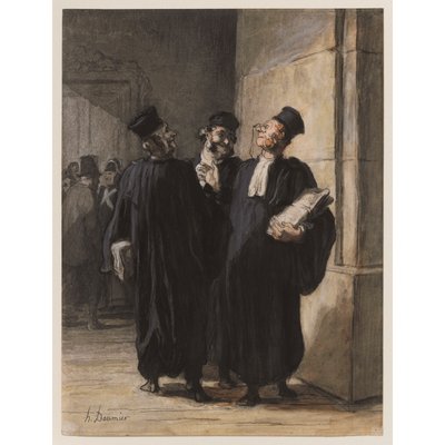 Tre samtalande advokater av Honoré Daumier