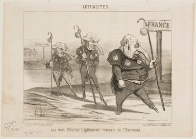 Tre legitimistiska pilgrimer på återväg från Claremont. av Honoré Daumier
