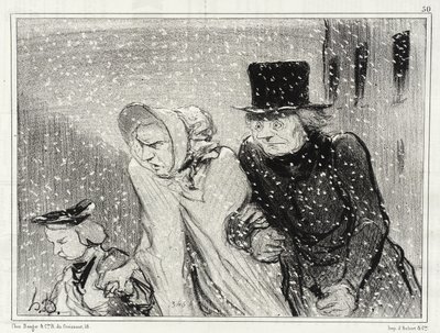 Du besvärar mig, min hustru!... Det har gått en timme... av Honoré Daumier