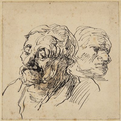 Två huvuden av Honoré Daumier