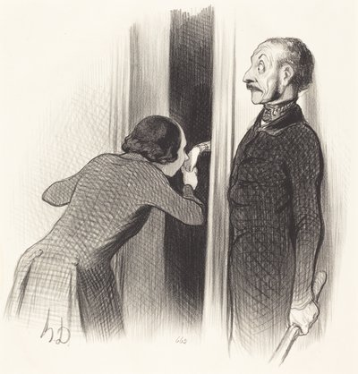 En mycket glad älskare av Honoré Daumier