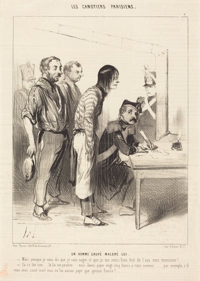 En man som räddades mot sin vilja av Honoré Daumier