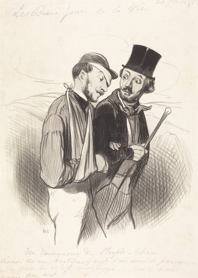 En vinnare av ett steeplechase-lopp av Honoré Daumier