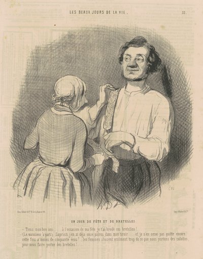 En dag med fest och hängslen av Honoré Daumier