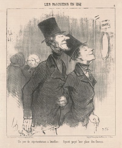 En dag med välgörenhetsföreställning av Honoré Daumier