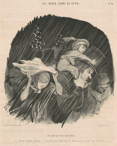 En kväll på nationaldagen av Honoré Daumier