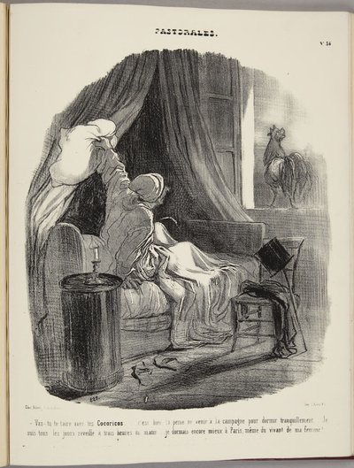 Kan du vara tyst med dina kuckeliku... av Honoré Daumier