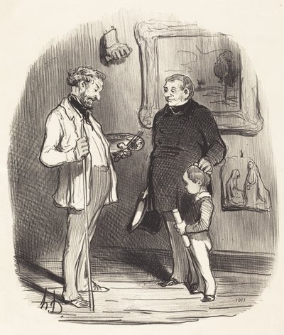 Där är min lille... om han inte har tillräckliga medel... av Honoré Daumier