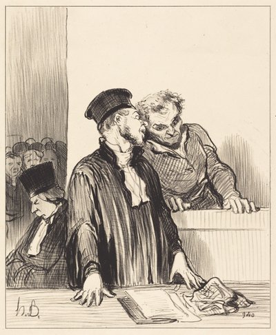 Här kommer åklagarmyndigheten och berättar saker för er… som är obehagliga… av Honoré Daumier
