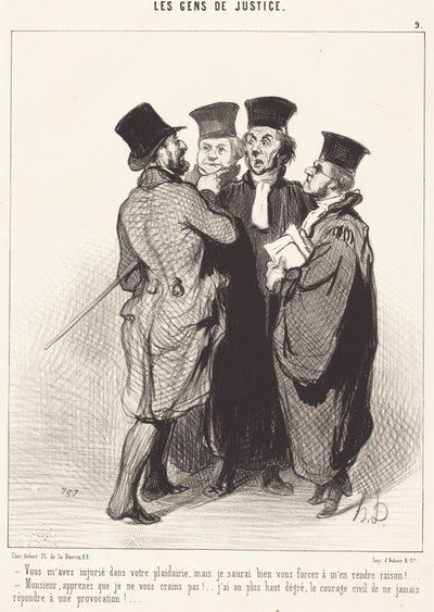 Ni förolämpade mig i er plädering... av Honoré Daumier