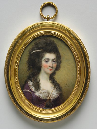 Porträtt av en kvinna, kallad Mrs. Close, 1786. av Horace Hone