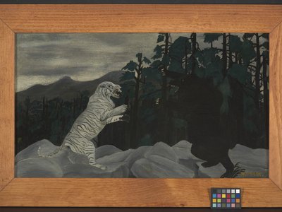 The Blue Tiger (olja på tyg) av Horace Pippin
