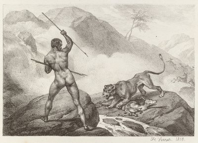 Afrikansk jägare av Emile Jean Horace Vernet