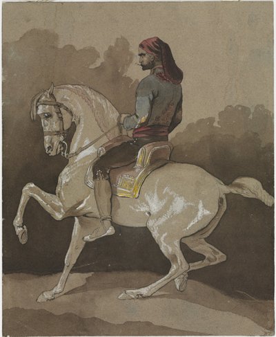 Arab till häst, 1800-tal. av Emile Jean Horace Vernet