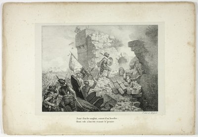 Beväpnad med ett blodigt järn, täckt med en sköld... av Horace Vernet