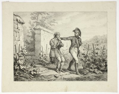 Gripande av en tjuvjägare av Emile Jean Horace Vernet