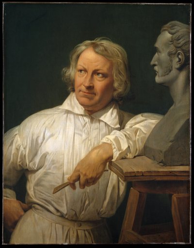 Bertel Thorvaldsen (1768-1844) med bysten av Horace Vernet av Horace Vernet