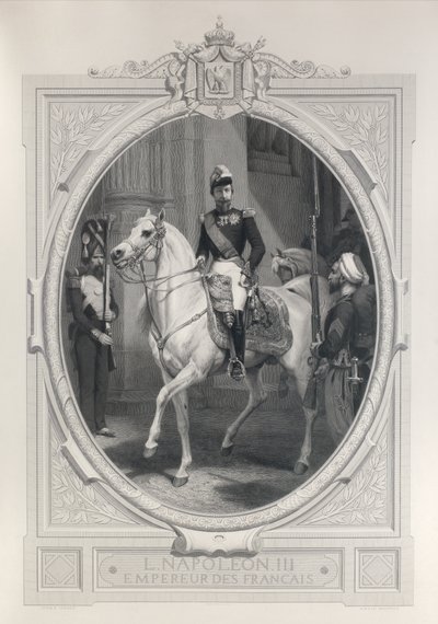 Ryttarporträtt av Napoleon 3 av Horace Vernet