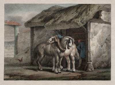 Gårdshäst. av Emile Jean Horace Vernet