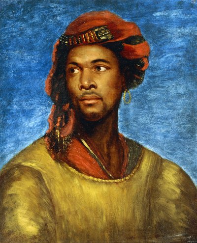 Porträtt av en mor med en röd turban av Emile Jean Horace Vernet