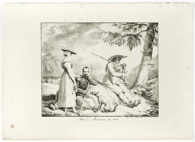 Auvergne scen 1845 av Emile Jean Horace Vernet