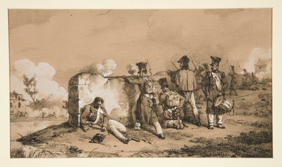 Soldater i skärmytslingar av Emile Jean Horace Vernet