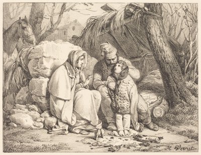 En soldats familj i läger av Horace Vernet