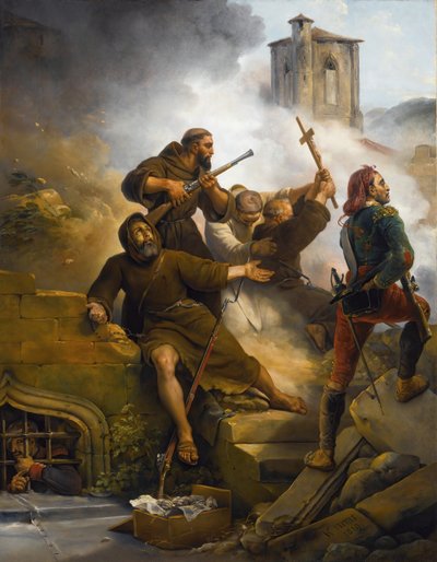 Den första belägringen av Zaragoza, 1819. av Emile Jean Horace Vernet