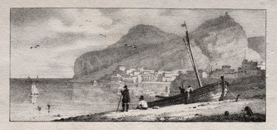 Utsikt över en hamn av Emile Jean Horace Vernet